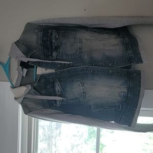 COPY - Harley Davidison Women's hooded Denim sweater jacket- Large-Jean Jacket